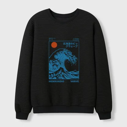 Tokyo-Tiger Hokkaido Wave Japan Waffle Sweatshirt