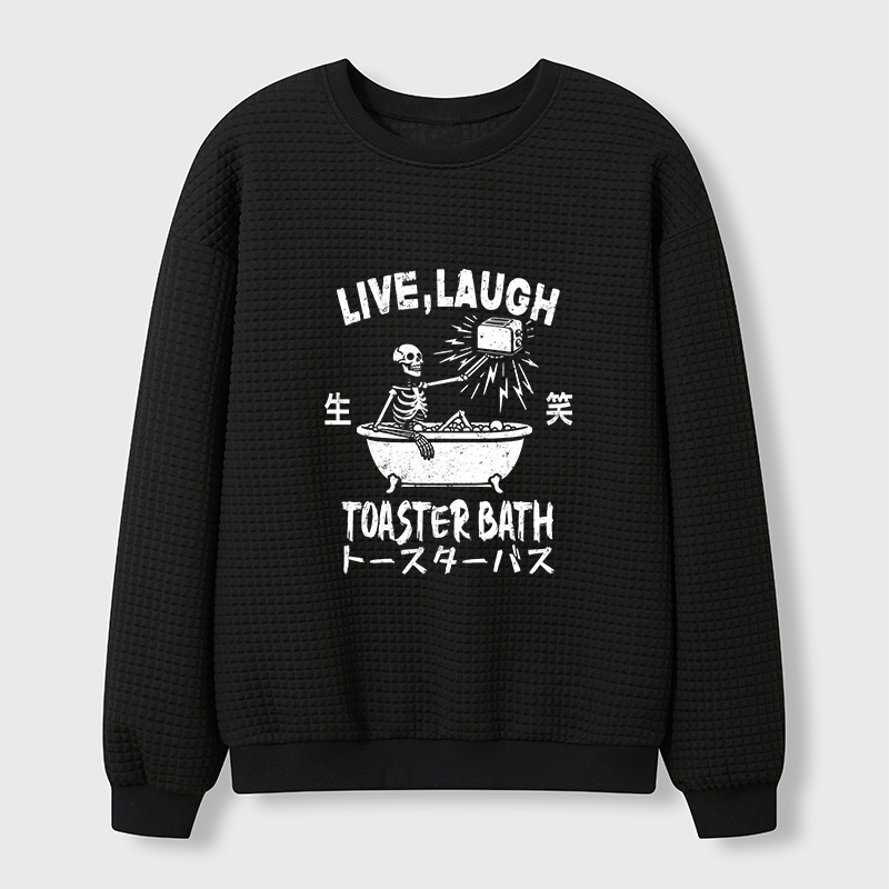 Tokyo-Tiger Funny Electric Shock Skeleton Waffle Sweatshirt