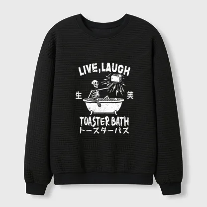 Tokyo-Tiger Funny Electric Shock Skeleton Waffle Sweatshirt