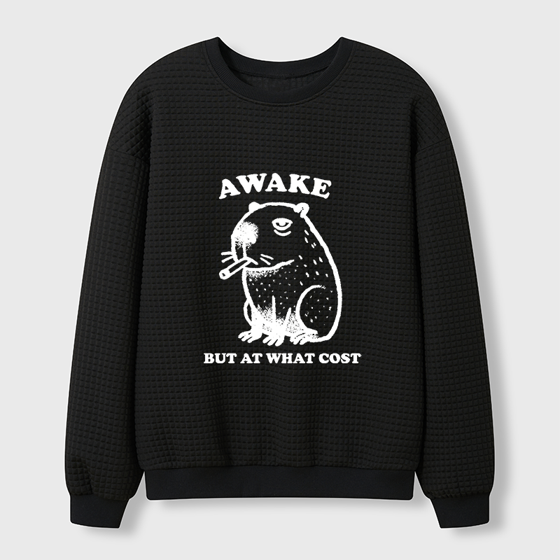 Tokyo-Tiger Smoking Capybara Waffle Sweatshirt