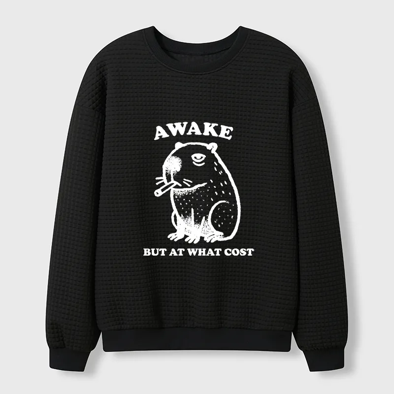 Tokyo-Tiger Smoking Capybara Waffle Sweatshirt