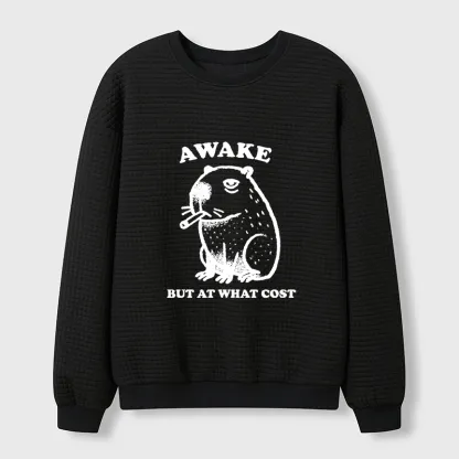 Tokyo-Tiger Smoking Capybara Waffle Sweatshirt