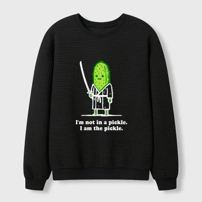 Tokyo-Tiger Funny Cucumber Samurai Waffle Sweatshirt