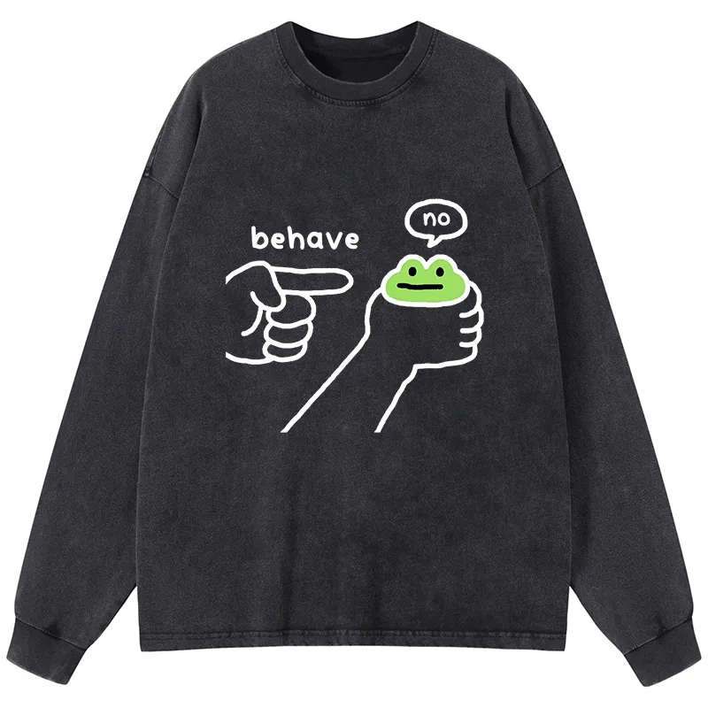 Tokyo-Tiger Dishonest Frog Washed Long Sleeve T-Shirt