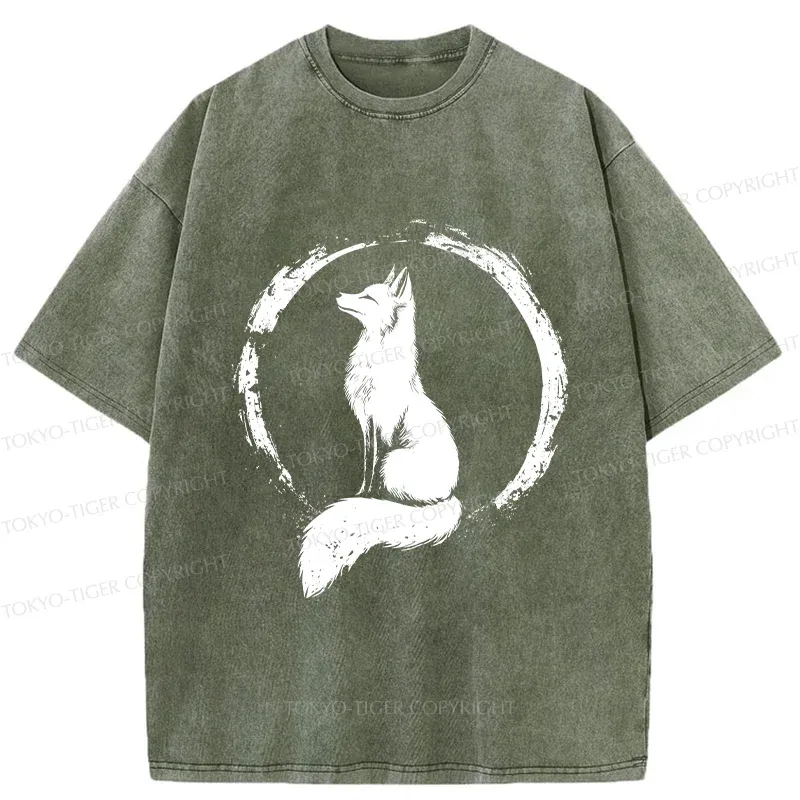 Tokyo-Tiger Fox Zen Washed T-Shirt