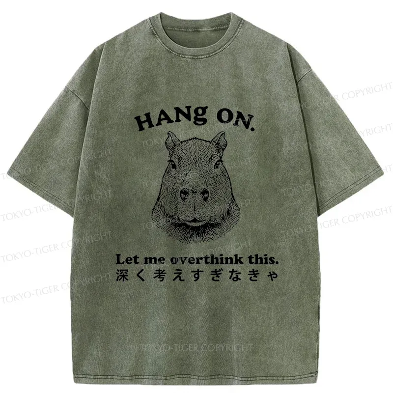 Tokyo-Tiger Capybaras Are Thinking Washed T-Shirt