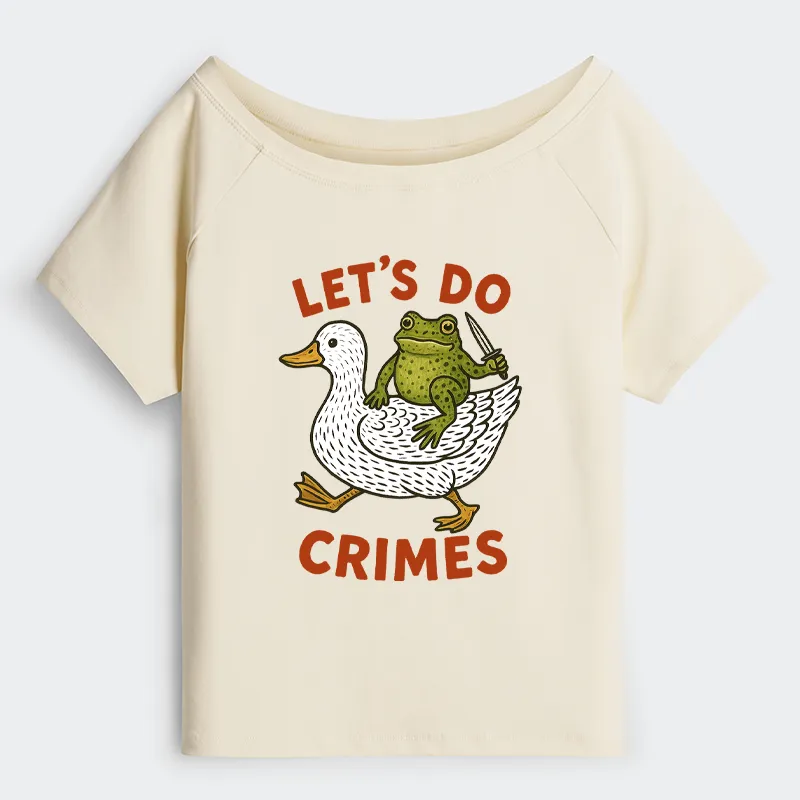 Tokyo-Tiger Frog Ready To Commit Crime Off Shoulder T-Shirt