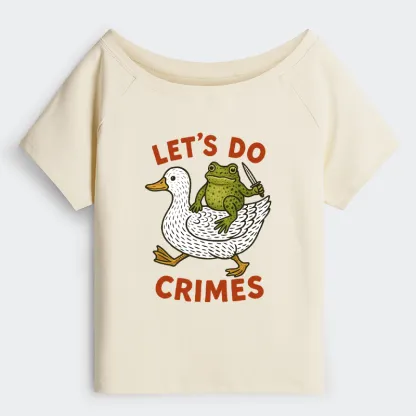 Tokyo-Tiger Frog Ready To Commit Crime Off Shoulder T-Shirt