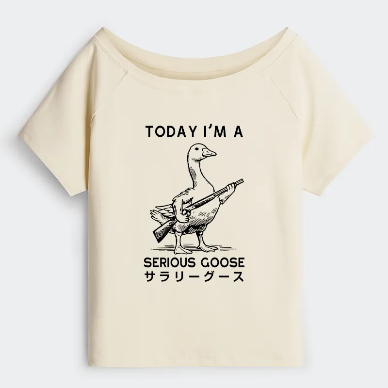 Tokyo-Tiger Serious Stupid Goose Off Shoulder T-Shirt