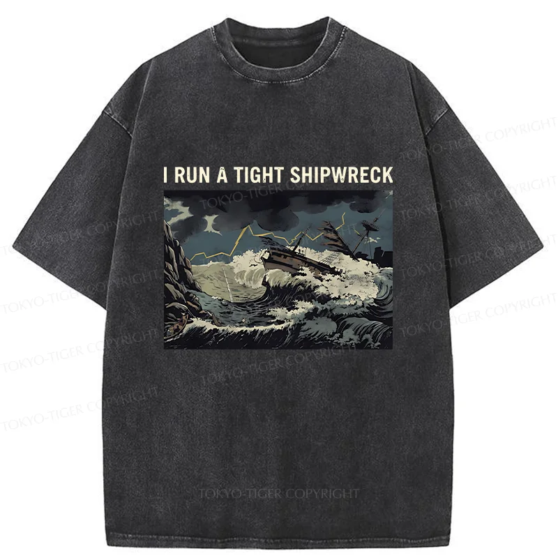 Tokyo-Tiger Shipwreck Meme Washed T-Shirt