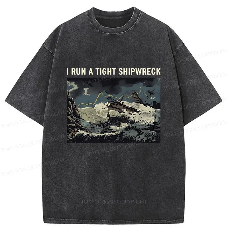 Tokyo-Tiger Shipwreck Meme Washed T-Shirt