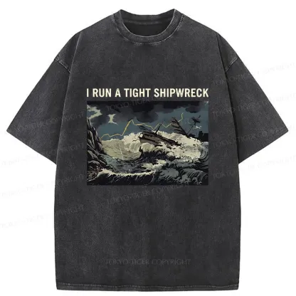Tokyo-Tiger Shipwreck Meme Washed T-Shirt