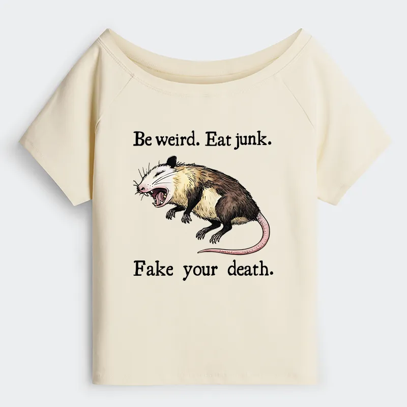 Tokyo-Tiger Possum Playing Dead Off Shoulder T-Shirt