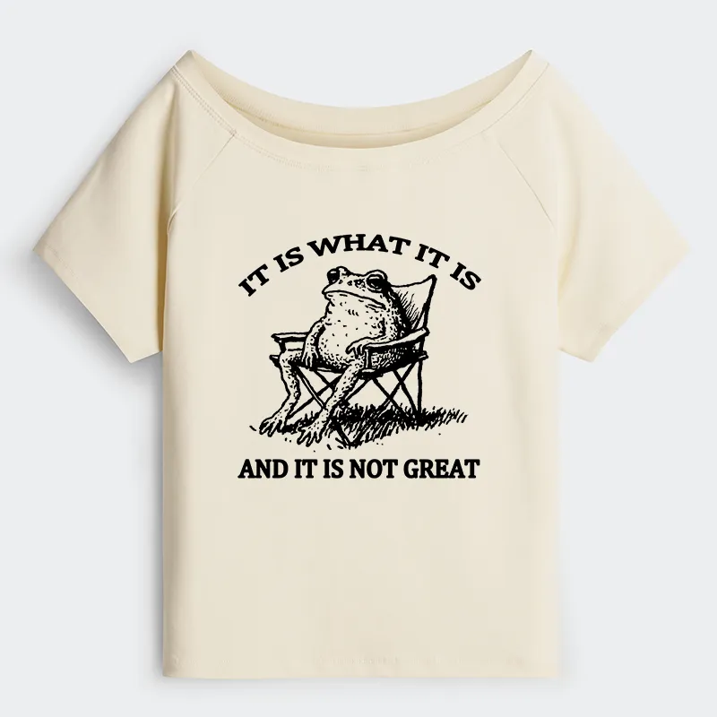 Tokyo-Tiger Resting Frog Funny Off Shoulder T-Shirt