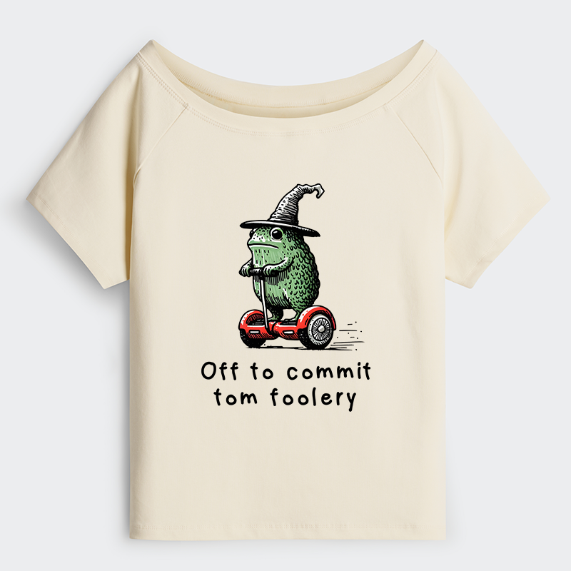 Tokyo-Tiger Frog Riding A Balance Scooter Off Shoulder T-Shirt