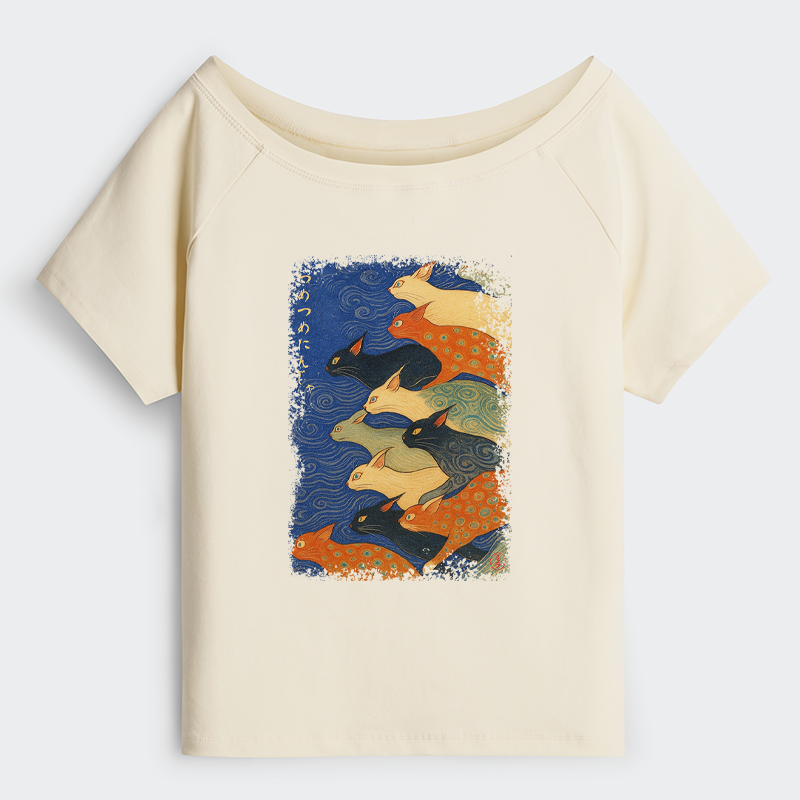 Tokyo-Tiger Claw-some Ninja Off Shoulder T-Shirt