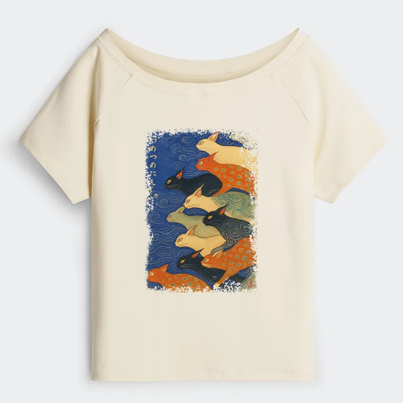 Tokyo-Tiger Claw-some Ninja Off Shoulder T-Shirt