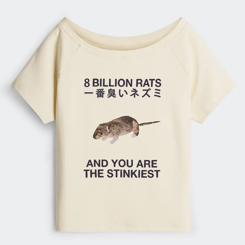 Tokyo-Tiger World's Stinkiest Rat Off Shoulder T-Shirt