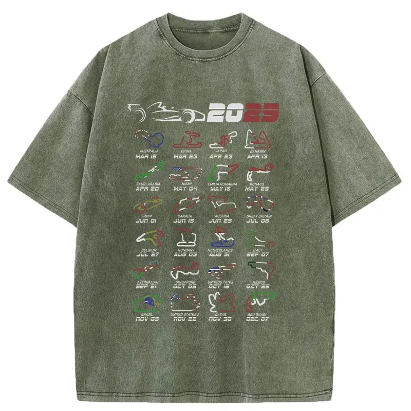 Tokyo-Tiger The 2025 Racing Map Washed T-Shirt