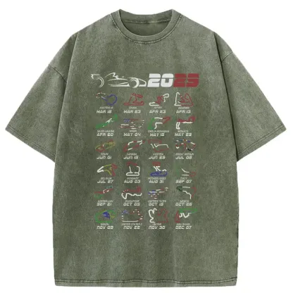 Tokyo-Tiger The 2025 Racing Map Washed T-Shirt