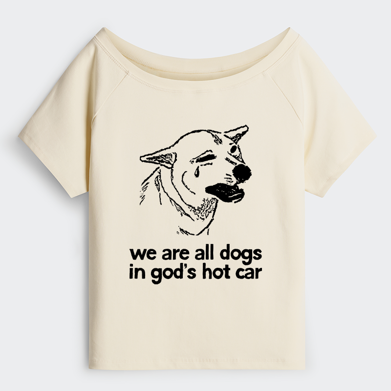 Tokyo-Tiger Sad Dog Funny Off Shoulder T-Shirt