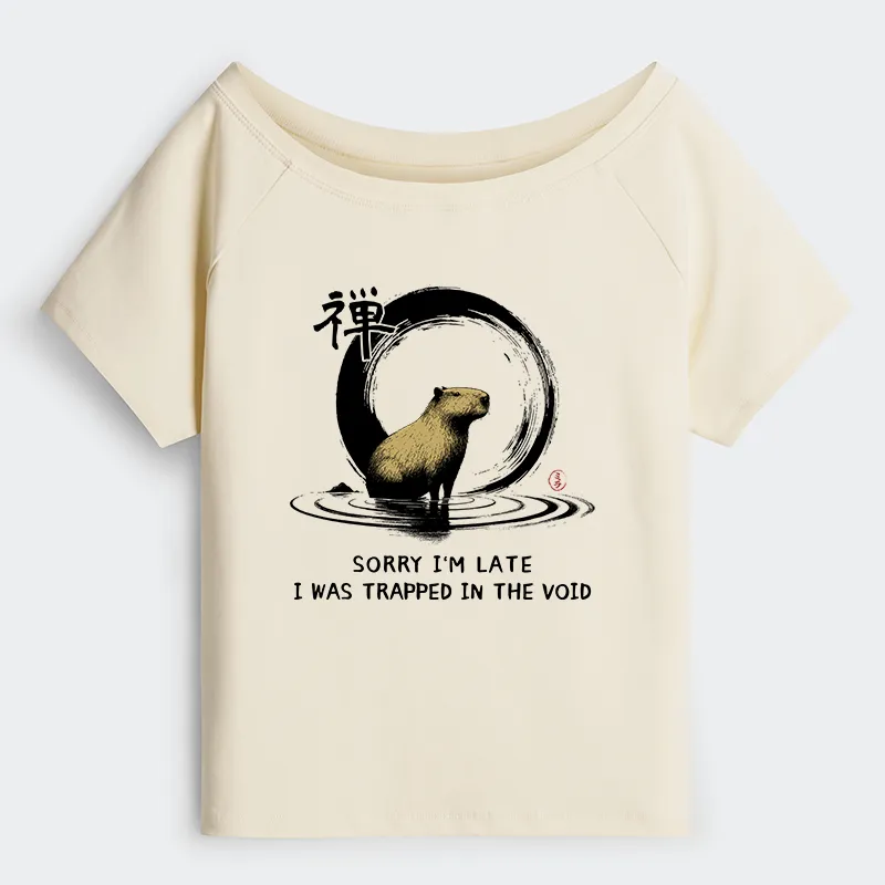 Tokyo-Tiger Zen Capybara Was Trapped In The Void Off Shoulder T-Shirt