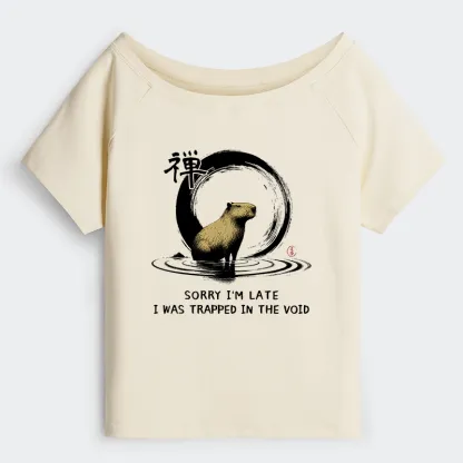 Tokyo-Tiger Zen Capybara Was Trapped In The Void Off Shoulder T-Shirt