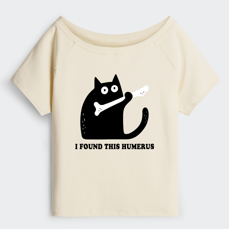 Tokyo-Tiger Cat Found This Humerus Off Shoulder T-Shirt