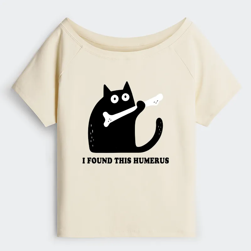 Tokyo-Tiger Cat Found This Humerus Off Shoulder T-Shirt