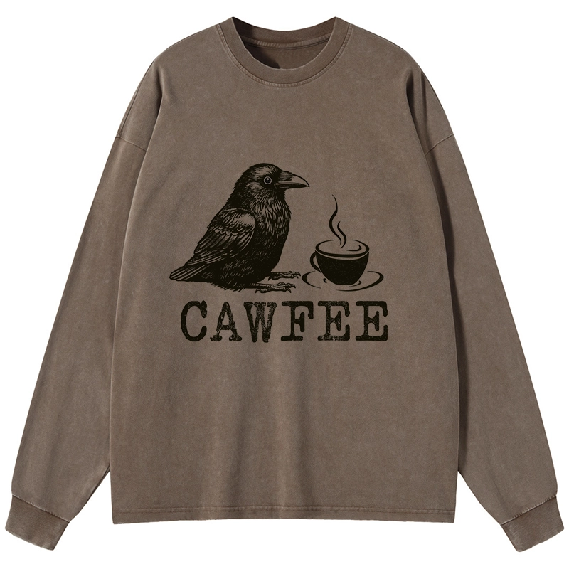 Tokyo-Tiger Cawfee Funny Japan Meme Washed Long Sleeve T-Shirt