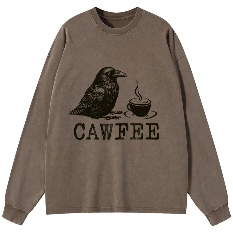 Tokyo-Tiger Cawfee Funny Japan Meme Washed Long Sleeve T-Shirt