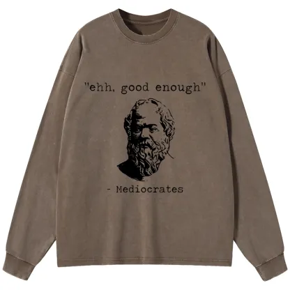 Tokyo-Tiger Mediocrates Meme Washed Long Sleeve T-Shirt