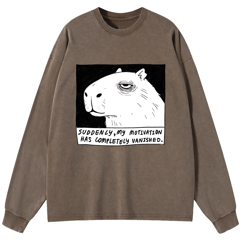 Tokyo-Tiger Power Has Completely Disappeared Washed Long Sleeve T-Shirt