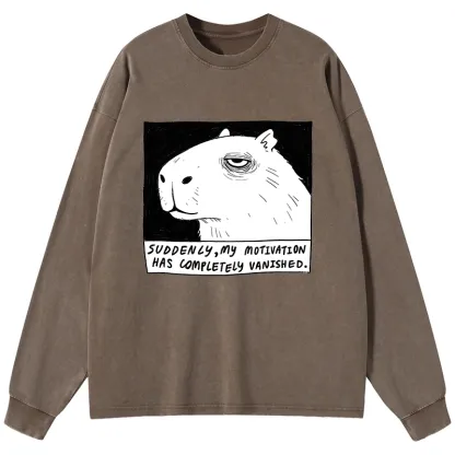 Tokyo-Tiger Power Has Completely Disappeared Washed Long Sleeve T-Shirt