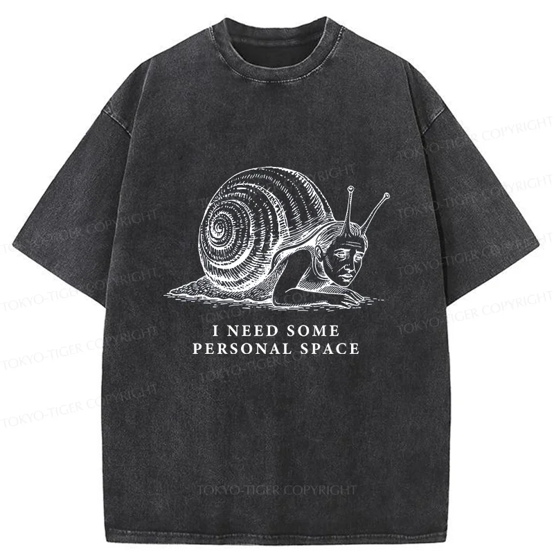 Tokyo-Tiger Snail Man Washed T-Shirt