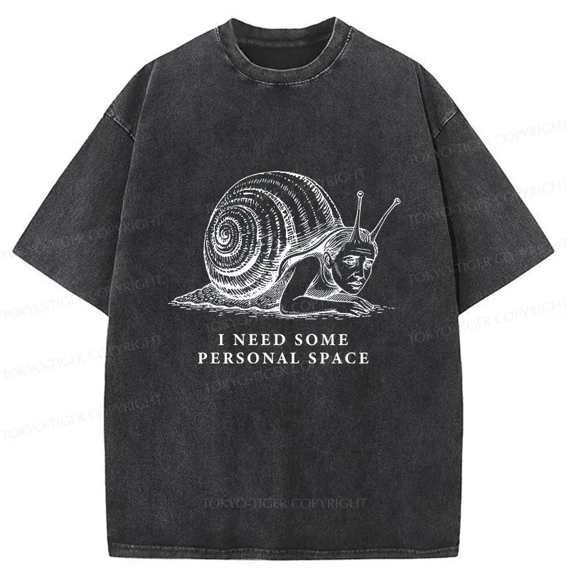 Tokyo-Tiger Snail Man Washed T-Shirt