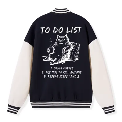 Tokyo-Tiger Cat's To-Do List Varsity Jacket