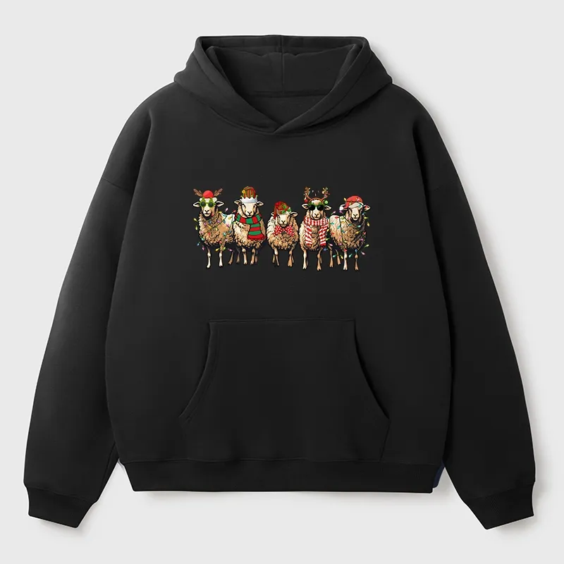 Tokyo-Tiger Christmas Sheep Aldult Fleece Hoodie