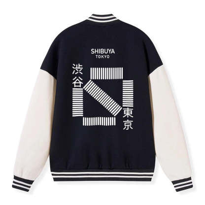 ジャケット・アウター TOKYOHEMPCONNECTION HEMP VERSITY JACKET Tokyo-Tiger Japanese Shibuya Crossing Embroidery Varsity