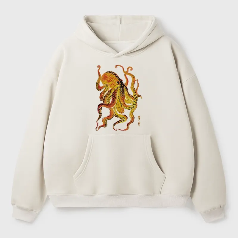 Tokyo-Tiger Deep Sea Gorgeous Octopus Aldult Fleece Hoodie