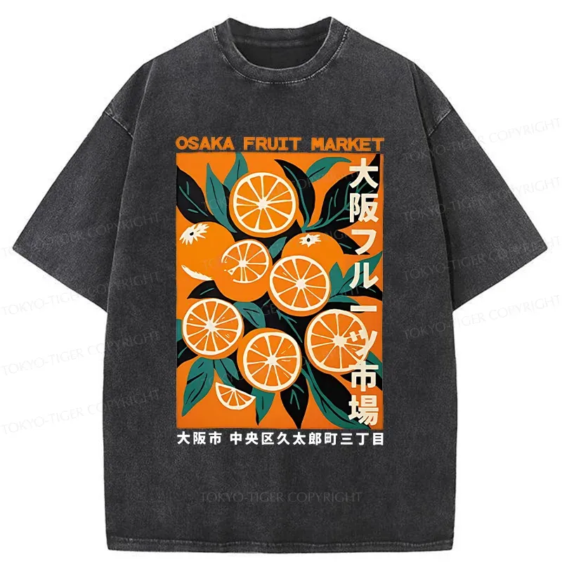 Tokyo-Tiger Osaka Orange Poster Washed T-Shirt
