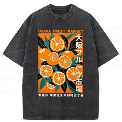 Tokyo-Tiger Osaka Orange Poster Washed T-Shirt