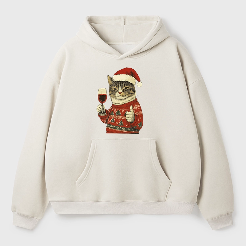 Tokyo-Tiger Christmas Cat Likes Aldult Fleece Hoodie