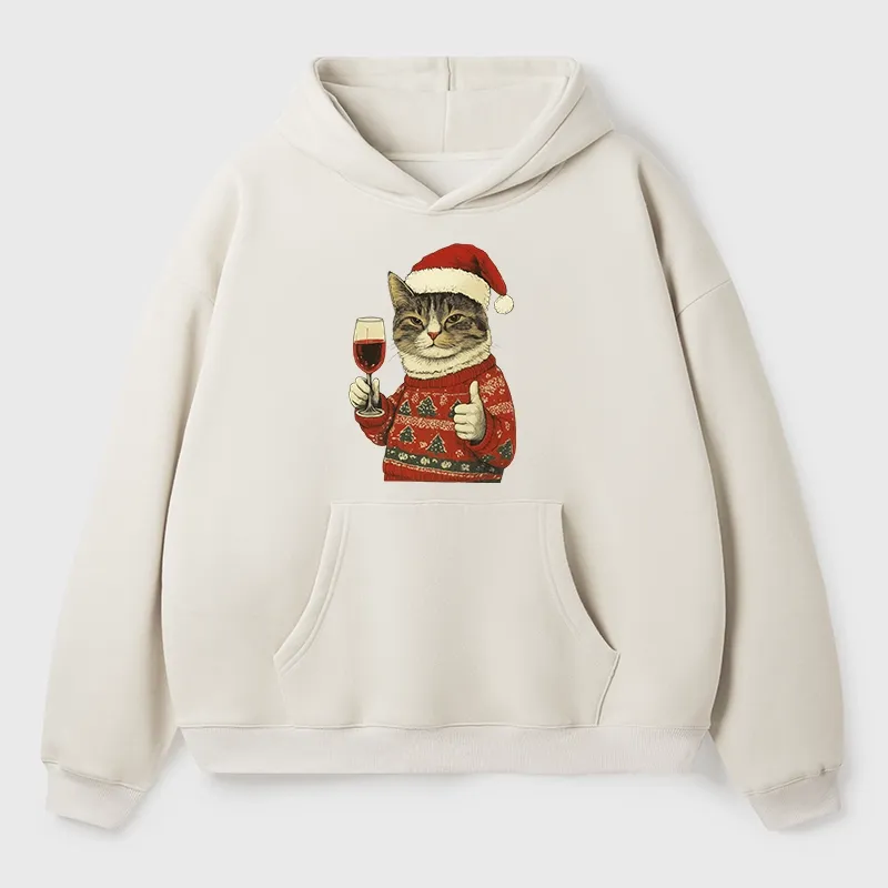 Tokyo-Tiger Christmas Cat Likes Aldult Fleece Hoodie