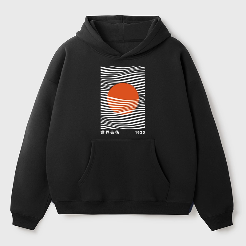 Tokyo-Tiger Minimalist Art Sun Aldult Fleece Hoodie