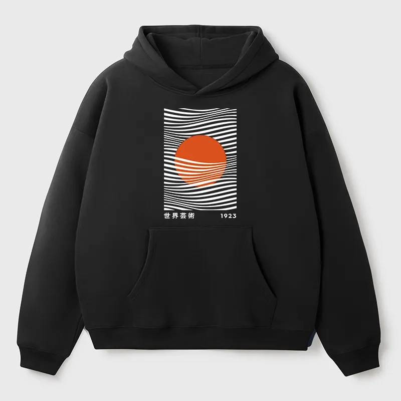 Tokyo-Tiger Minimalist Art Sun Aldult Fleece Hoodie