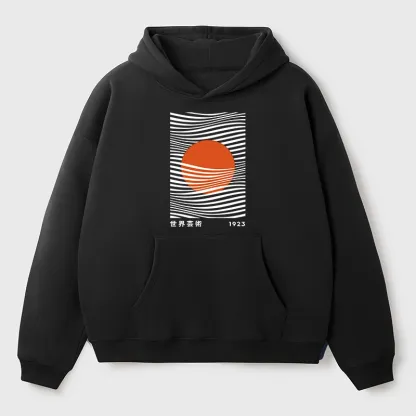 Tokyo-Tiger Minimalist Art Sun Aldult Fleece Hoodie