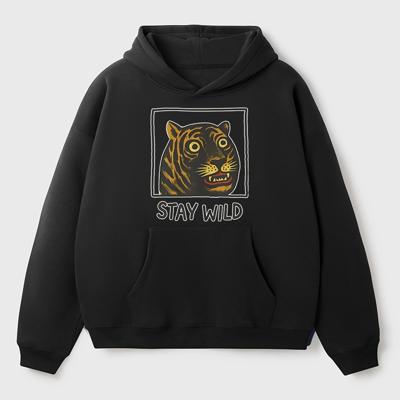 Tokyo-Tiger Silly And Cute Tiger Aldult Fleece Hoodie