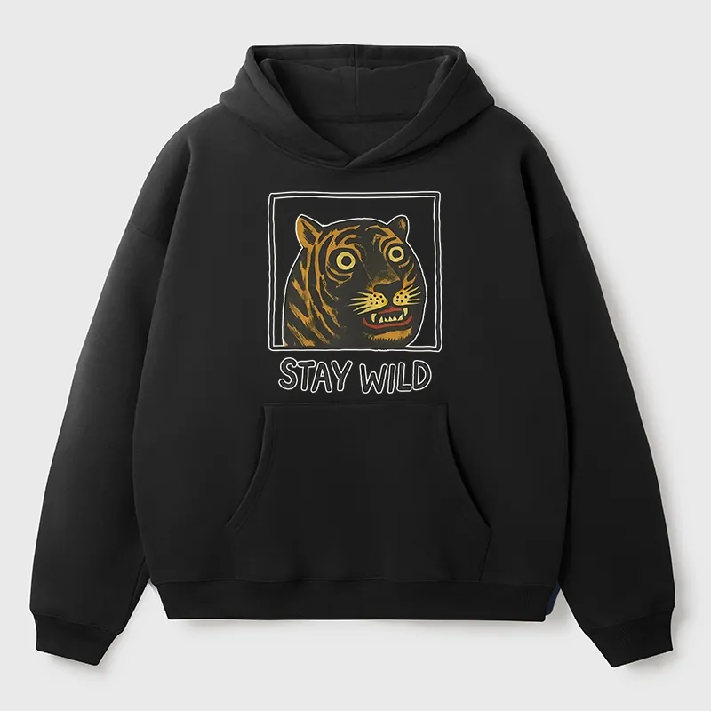 Tokyo-Tiger Silly And Cute Tiger Aldult Fleece Hoodie