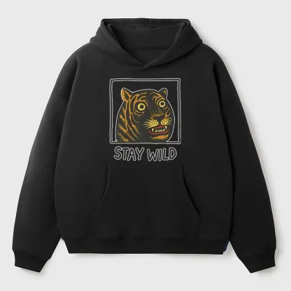 Tokyo-Tiger Silly And Cute Tiger Aldult Fleece Hoodie